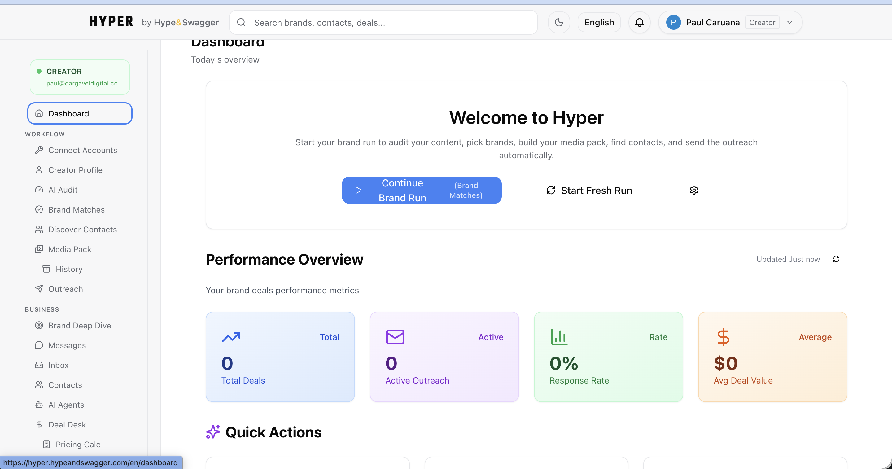 Hyper by Hype & Swagger - Creator economy platform dashboard