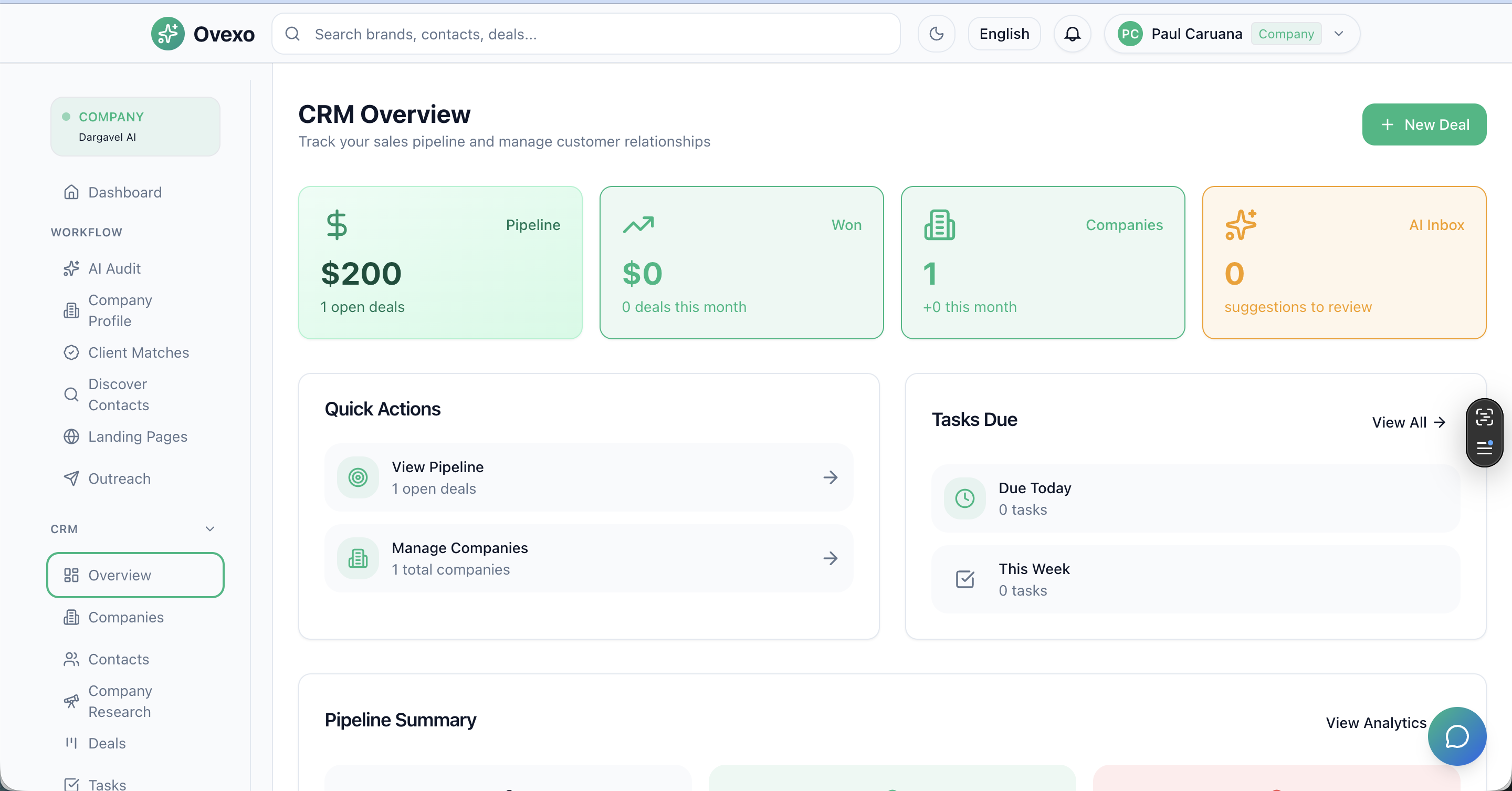 Ovexo - Business CRM platform with pipeline tracking